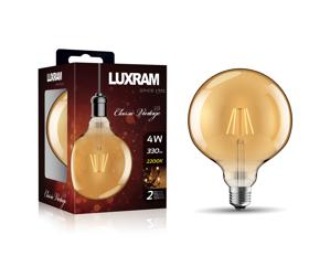 763828123  Value Vintage LED Globe 125mm E27 4W 2200K 330lm
